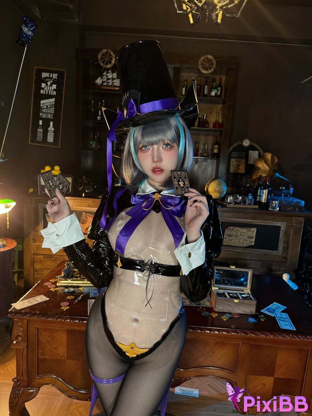 Cosplay kaOri Azur Blue Route Cheshire Magician PixiBB.COM 080