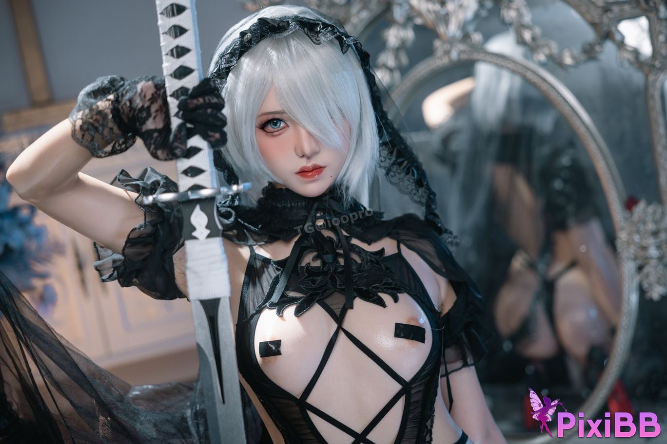 Cosplay Ah XunkaOri 2B Black Flower Marriage PixiBB.COM 013