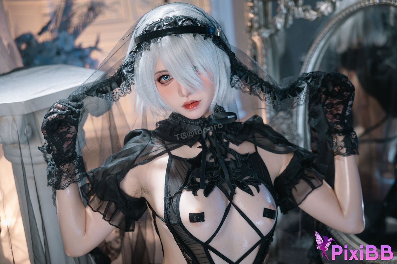 Cosplay Ah XunkaOri 2B Black Flower Marriage PixiBB.COM 050