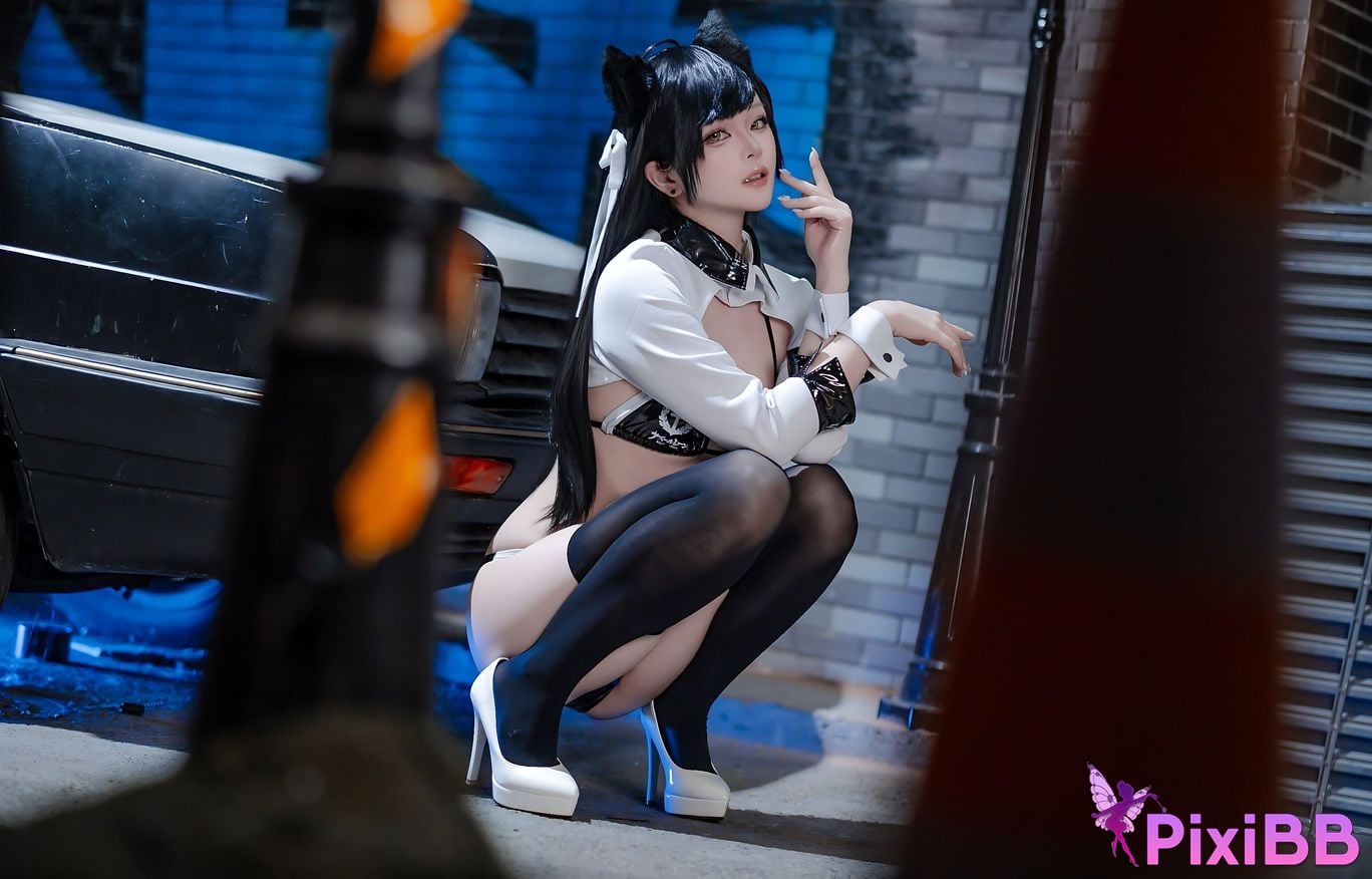 Cosplay Island Fish Azur Blue Route Atago Racing Suit PixiBB.COM 019