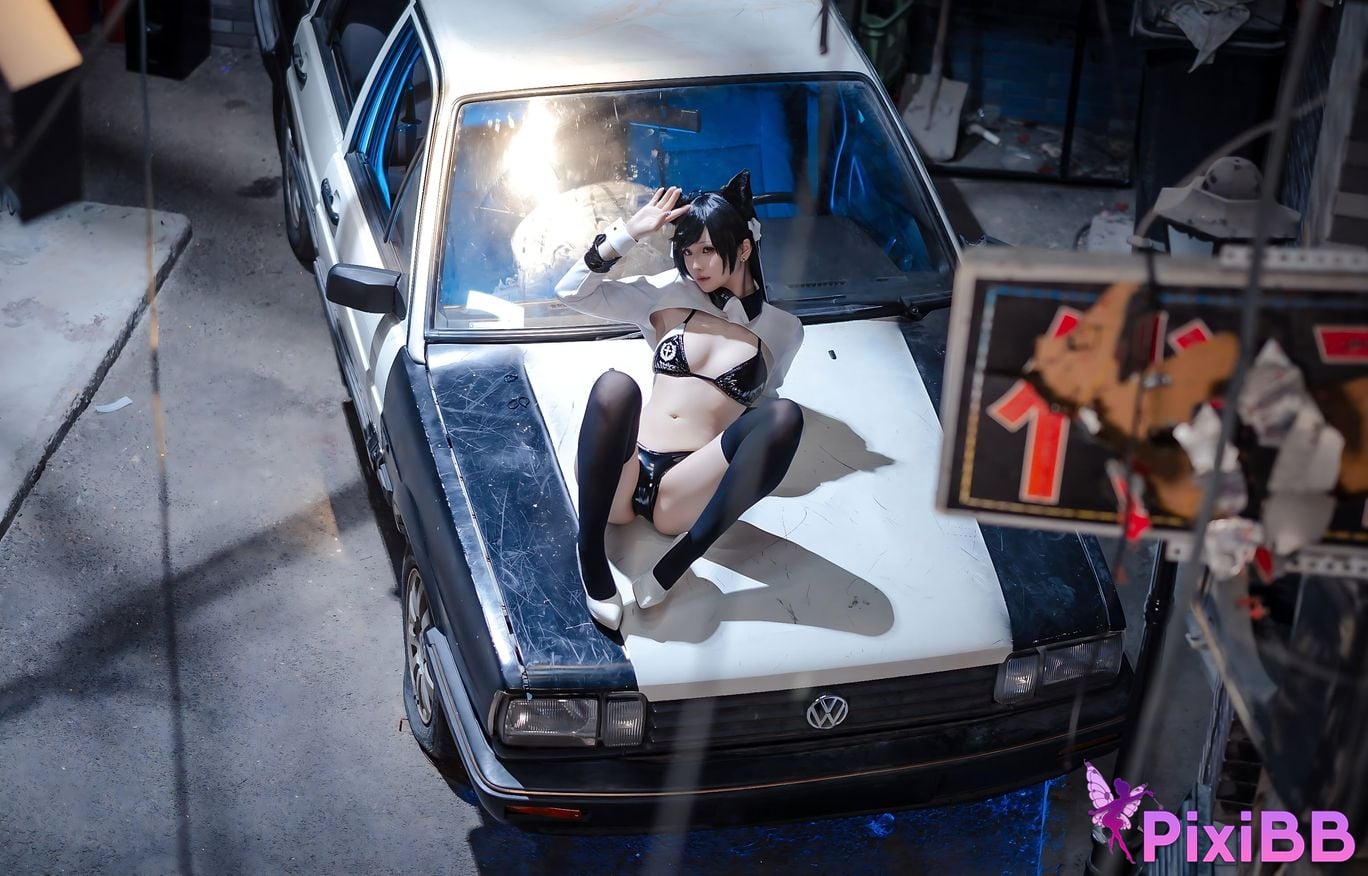 Cosplay Island Fish Azur Blue Route Atago Racing Suit PixiBB.COM 026