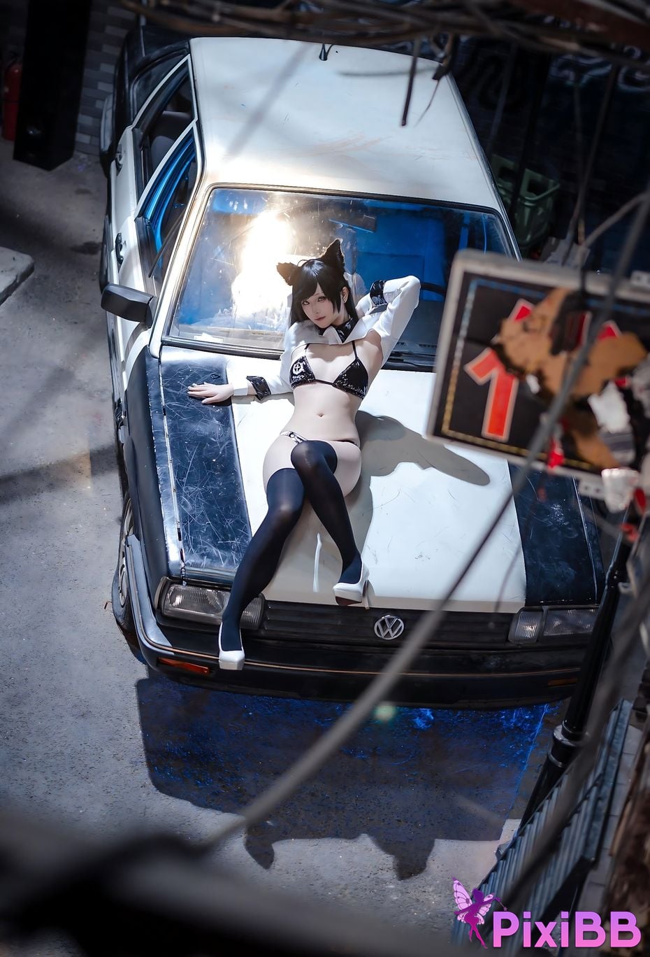 Cosplay Island Fish Azur Blue Route Atago Racing Suit PixiBB.COM 027