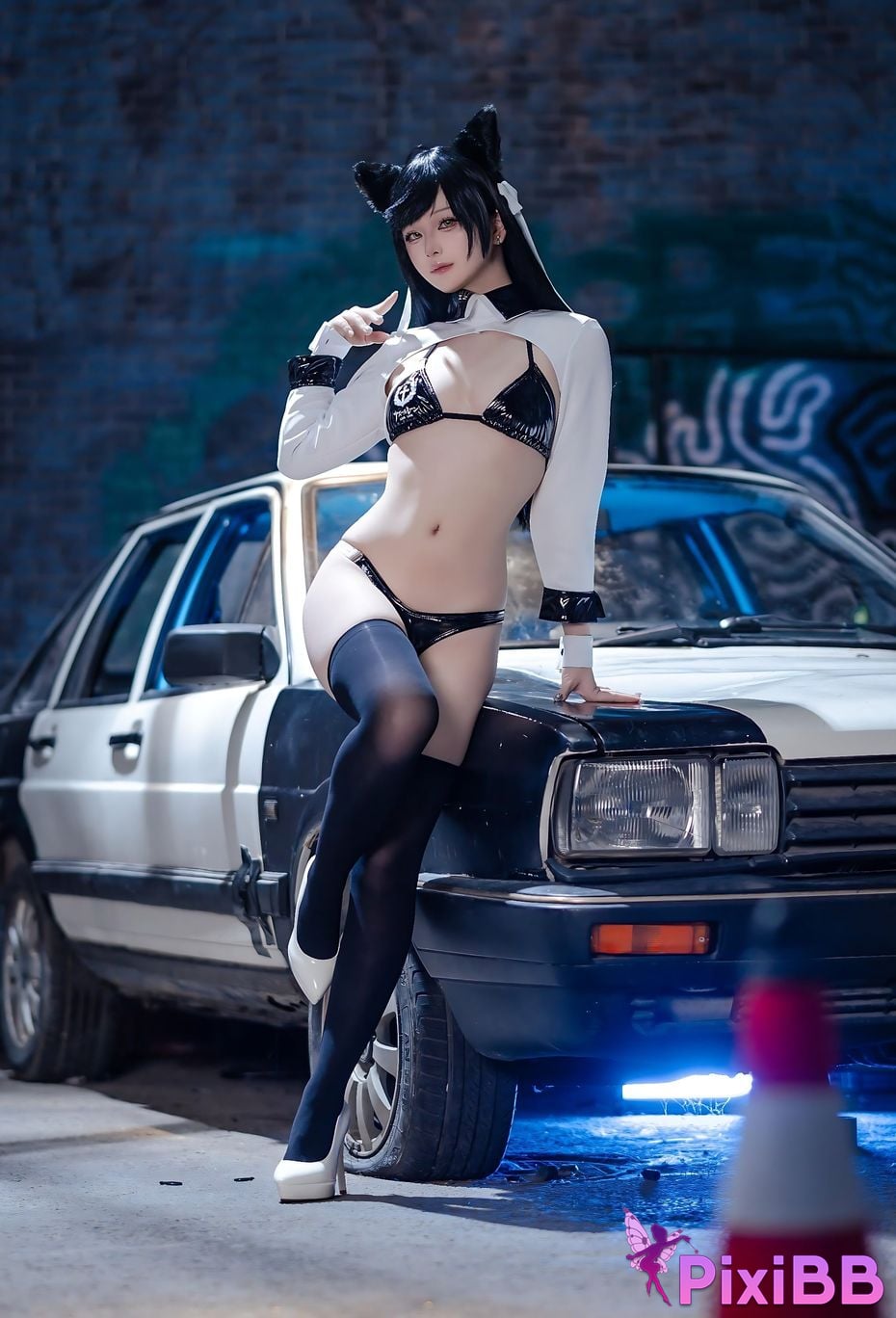 Cosplay Island Fish Azur Blue Route Atago Racing Suit PixiBB.COM 034