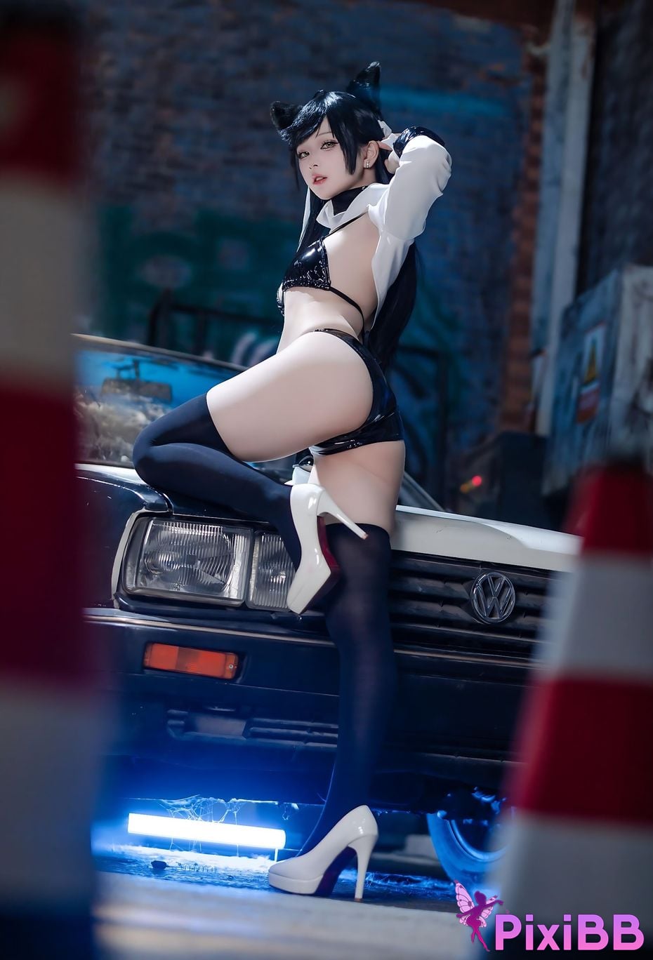 Cosplay Island Fish Azur Blue Route Atago Racing Suit PixiBB.COM 037