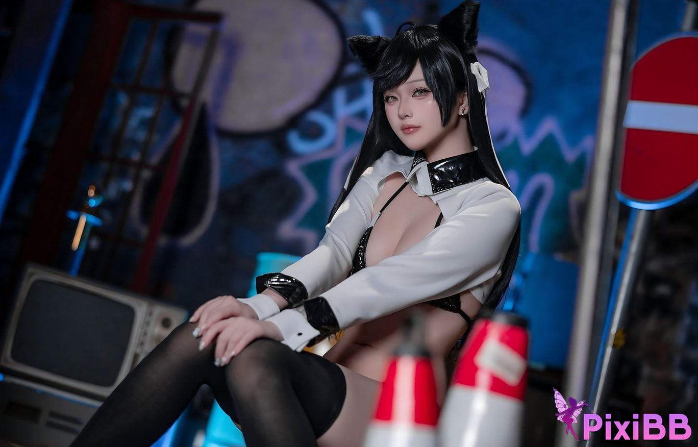 Cosplay Island Fish Azur Blue Route Atago Racing Suit PixiBB.COM 064