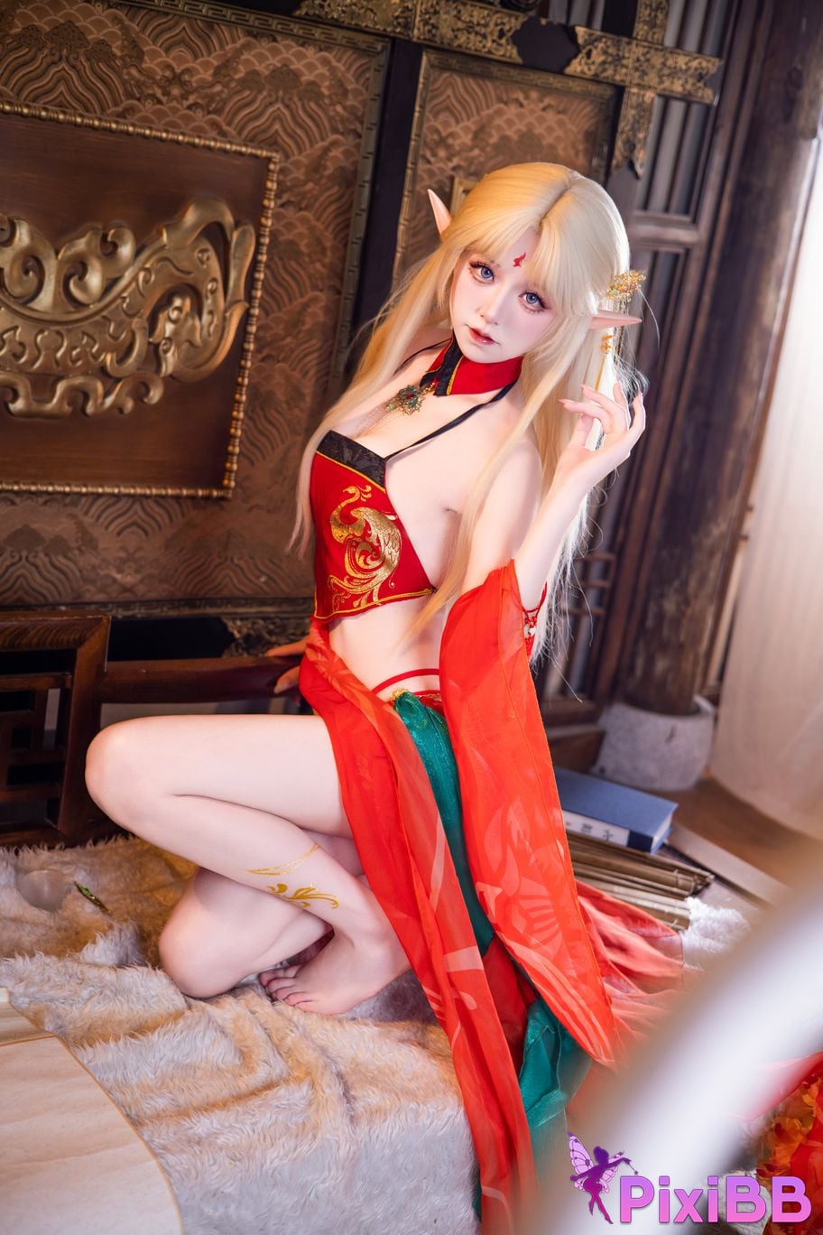 Cosplayer Shuangmu Fusu Brest red antique style PixiBB.COM 017