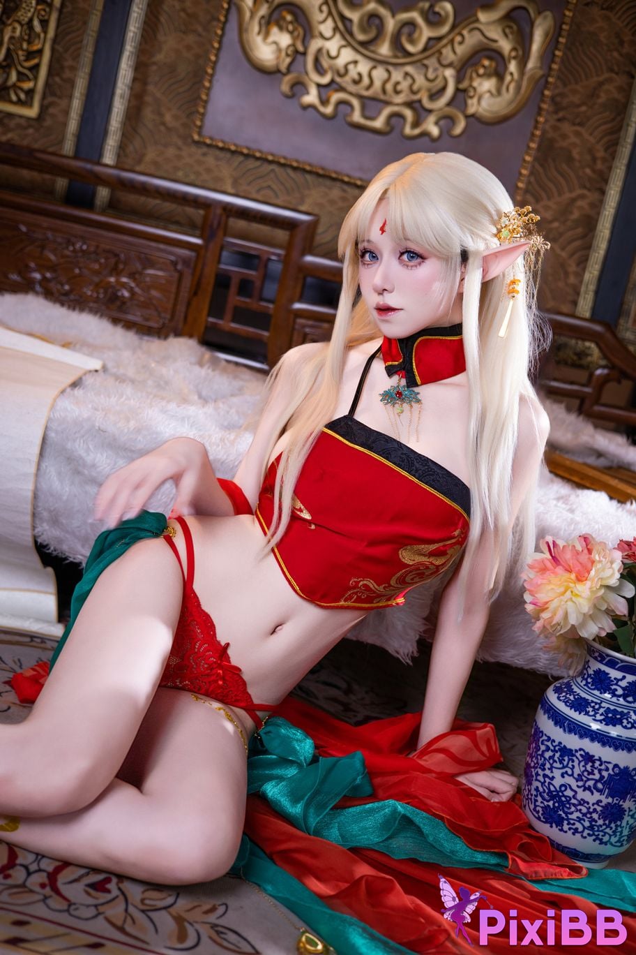 Cosplayer Shuangmu Fusu Brest red antique style PixiBB.COM 028