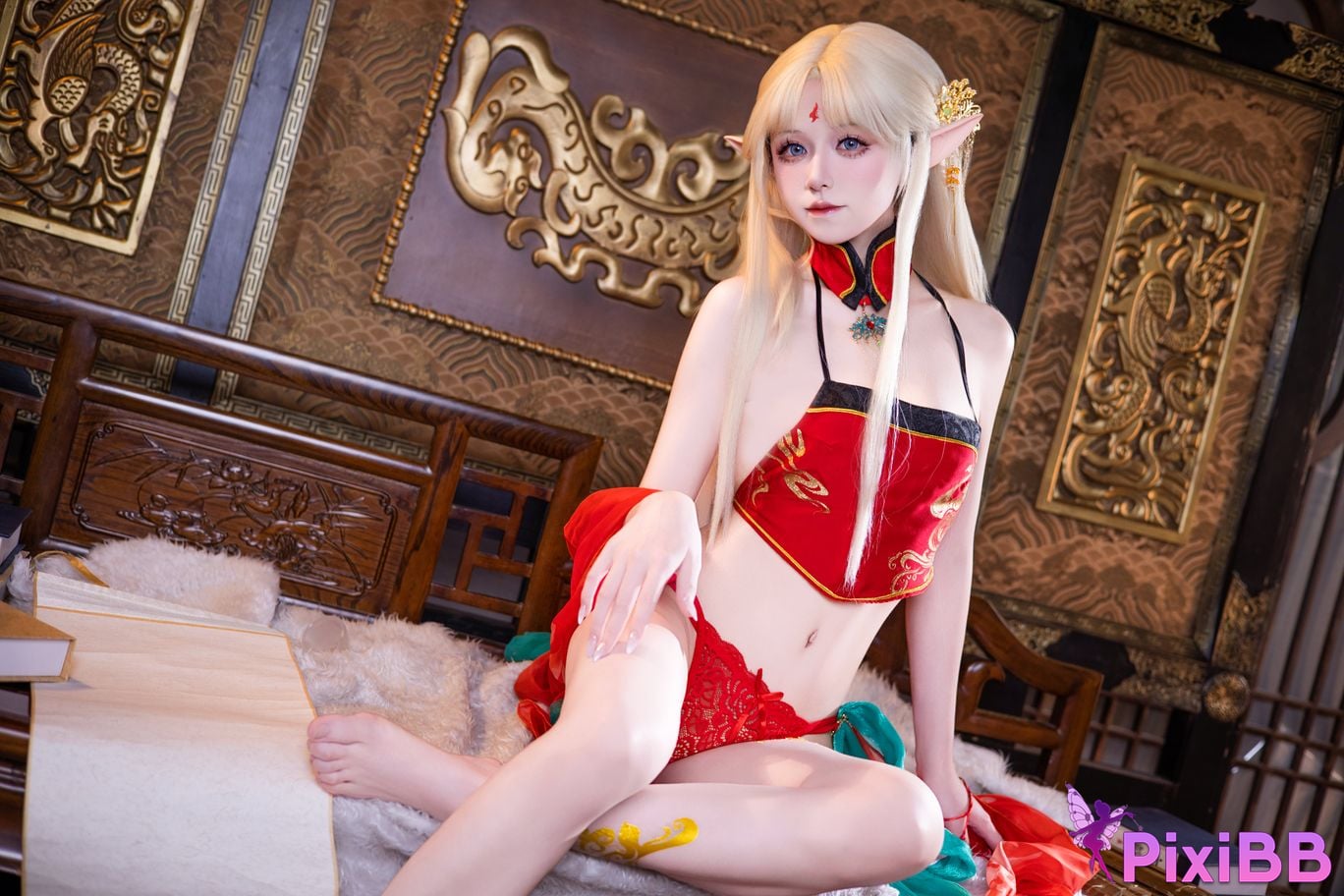 Cosplayer Shuangmu Fusu Brest red antique style PixiBB.COM 045